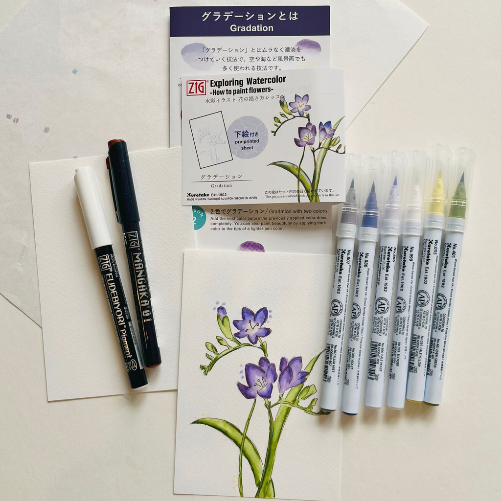 Emily Lex Watercolor Work Book - Flowers - niconeco zakkaya