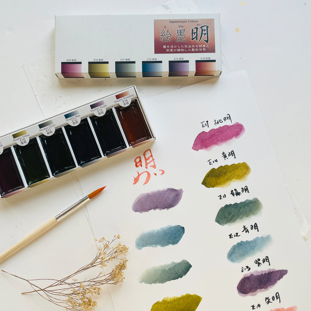 Boku-Undo E-Sumi Watercolor Paint 6 Colors Set from Japan