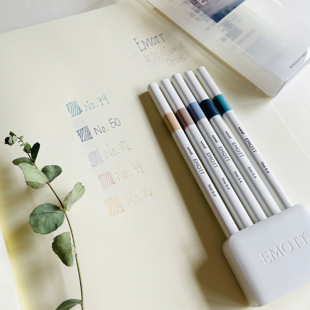 Emott 5 Color Fineliner Marker Set - No.12 Virtual Color - niconeco zakkaya