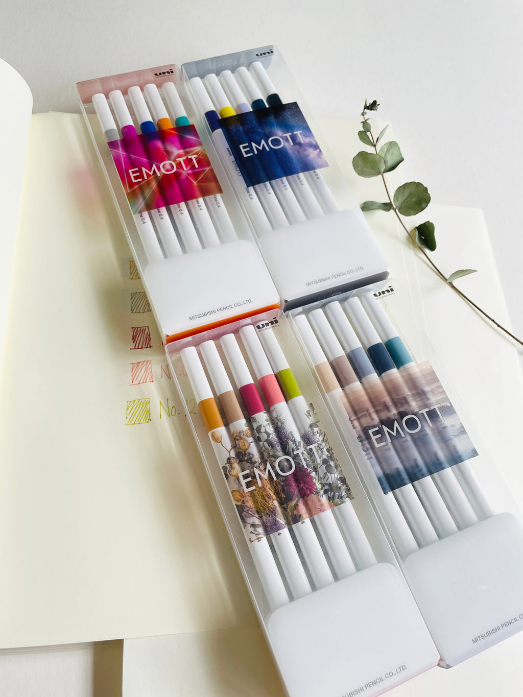 emott Fineliner Pen Set #7 Floral Color 5 Colors