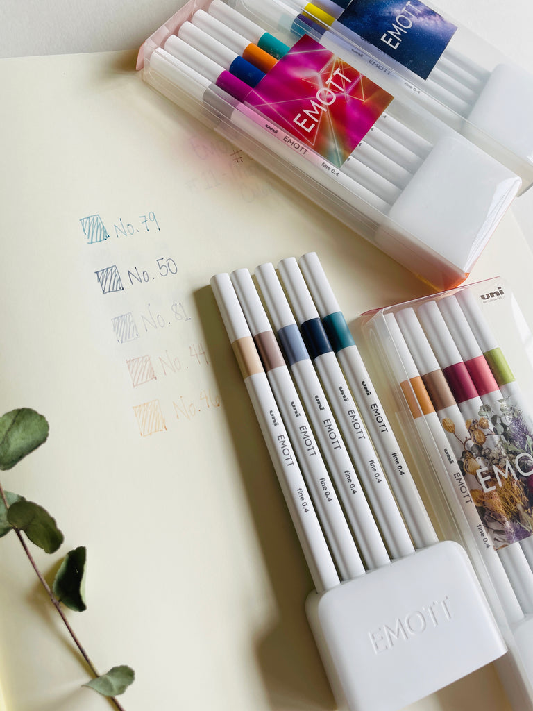  Emott Fineliner Pen Set #1, 10-Colors, Assorted : Office  Products