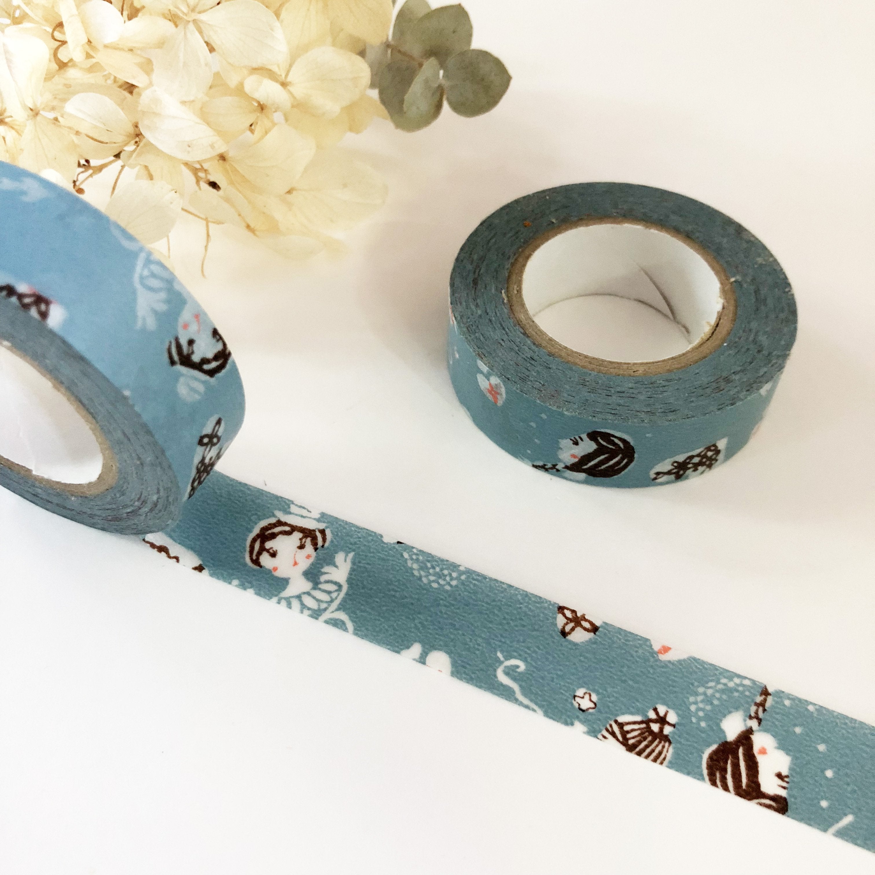 Mihoko Seki Little Girl Washi Tape - Blue-niconeco zakkaya