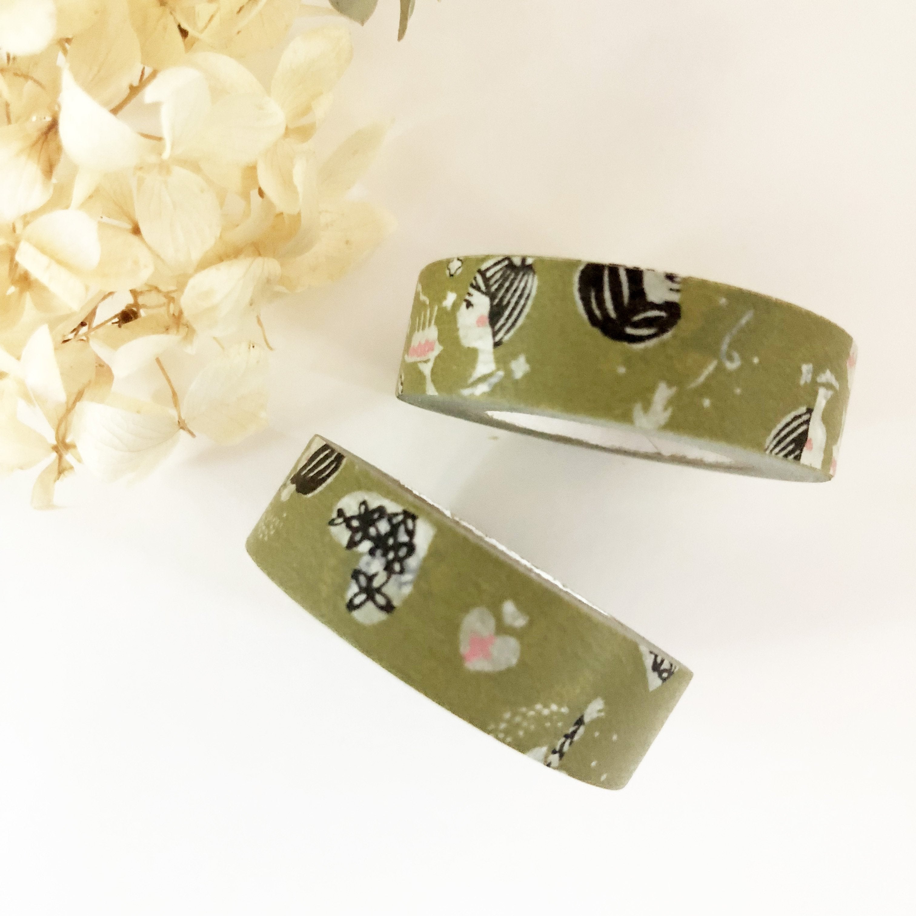 Mihoko Seki Little Girl Washi Tape - Olive-niconeco zakkaya