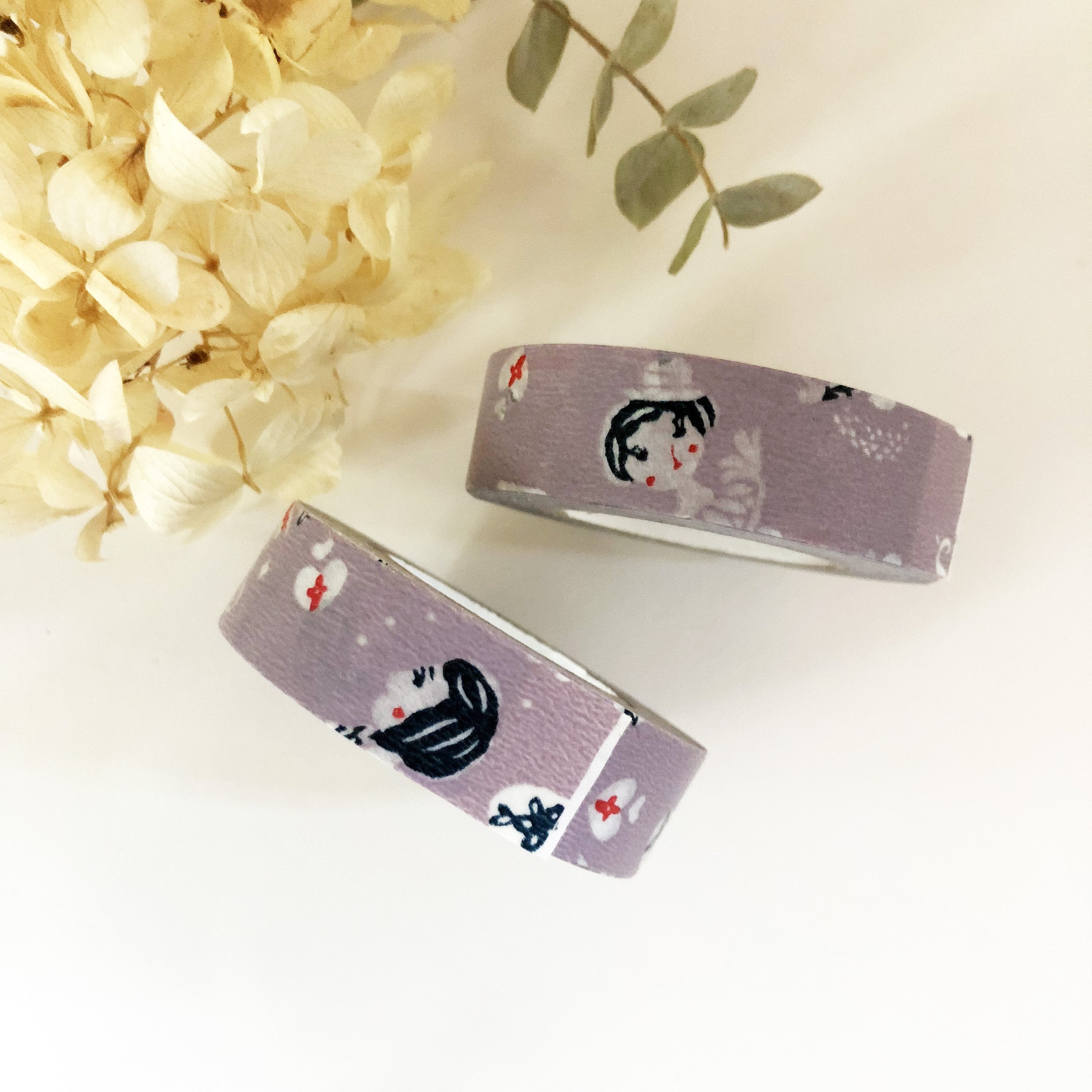 Mihoko Seki Little Girl Washi Tape - Purple-niconeco zakkaya