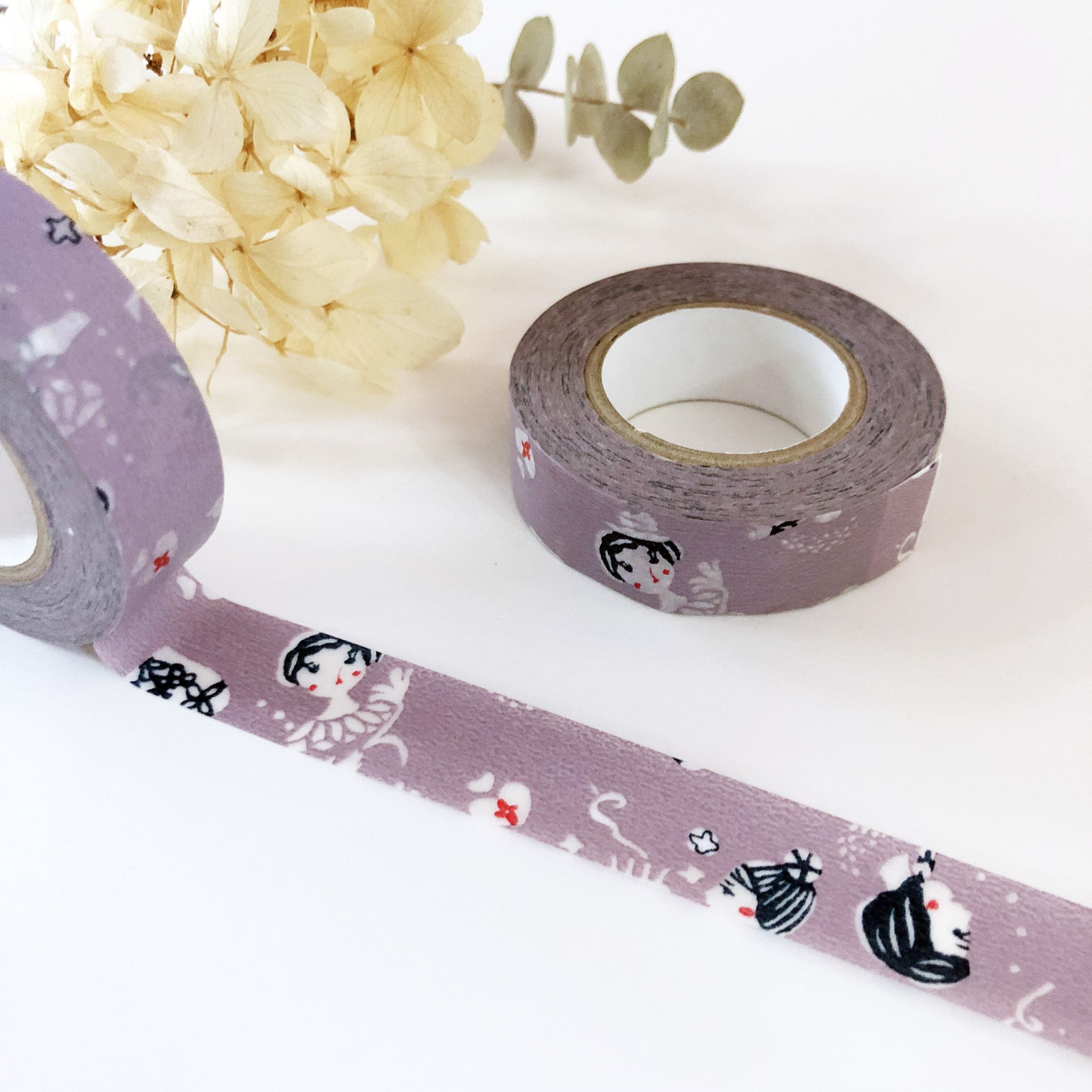 Mihoko Seki Little Girl Washi Tape - Purple-niconeco zakkaya