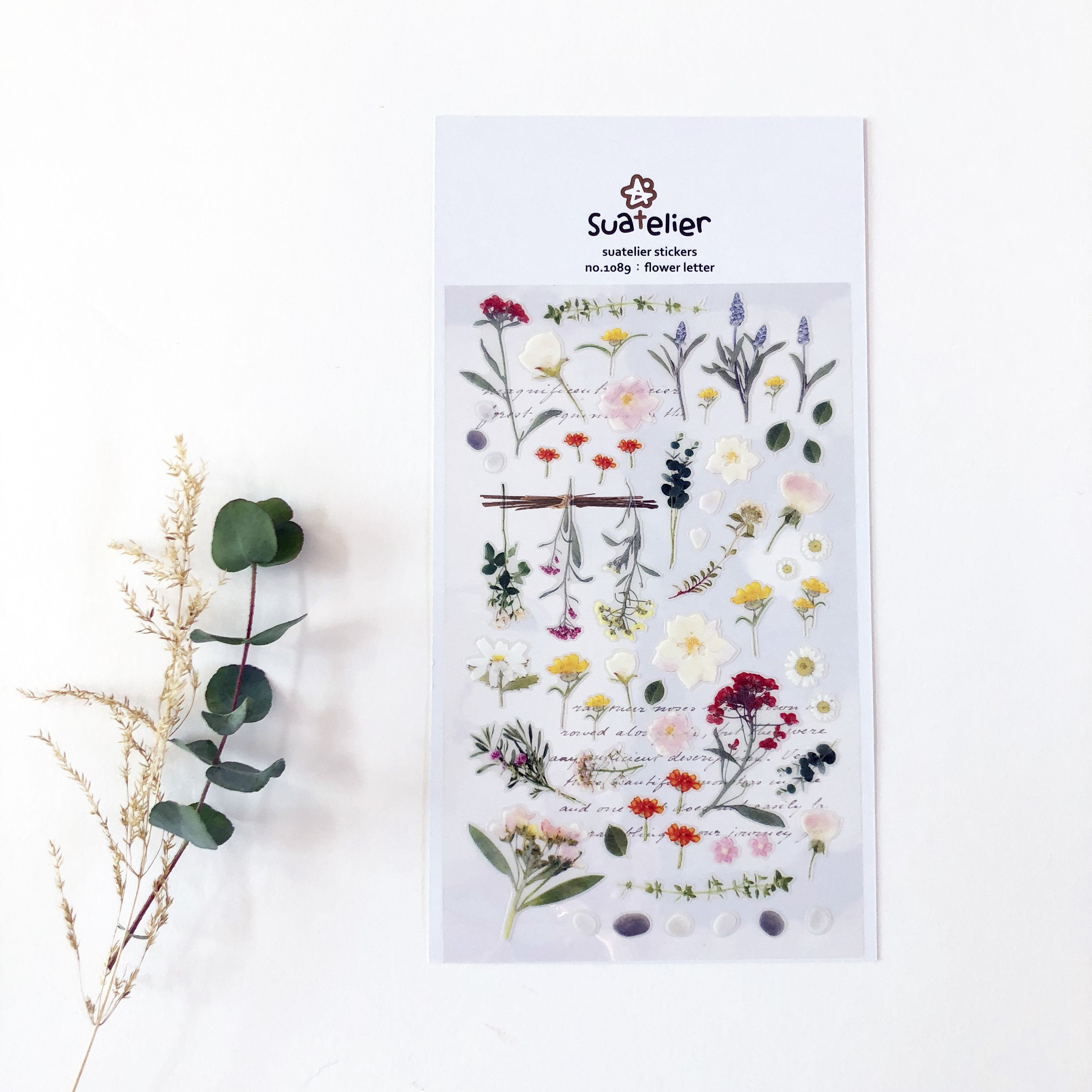 SAUTELIER Deco Flower Letter Clear Sticker (1089)-niconeco zakkaya