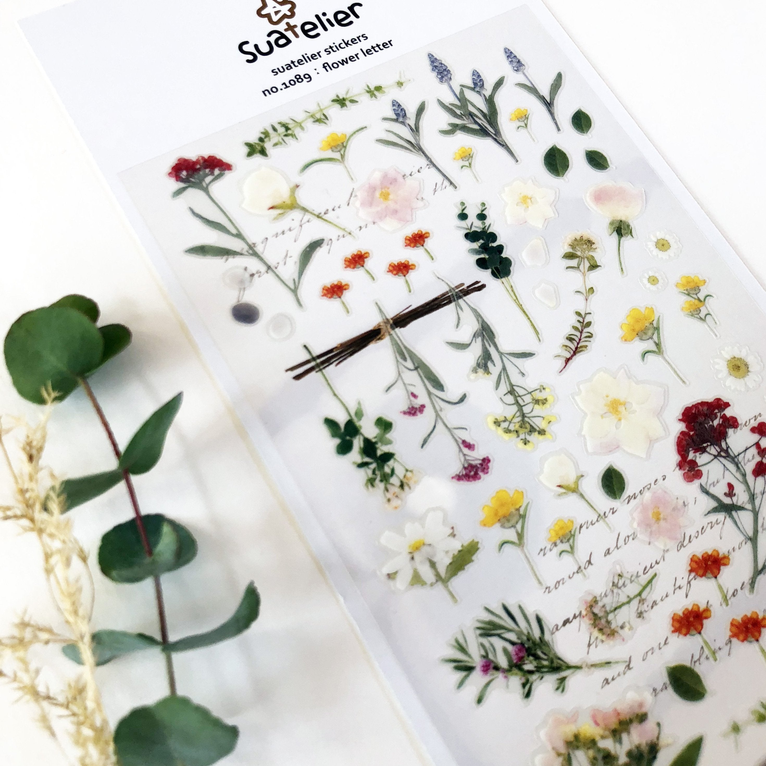 SAUTELIER Deco Flower Letter Clear Sticker (1089)-niconeco zakkaya