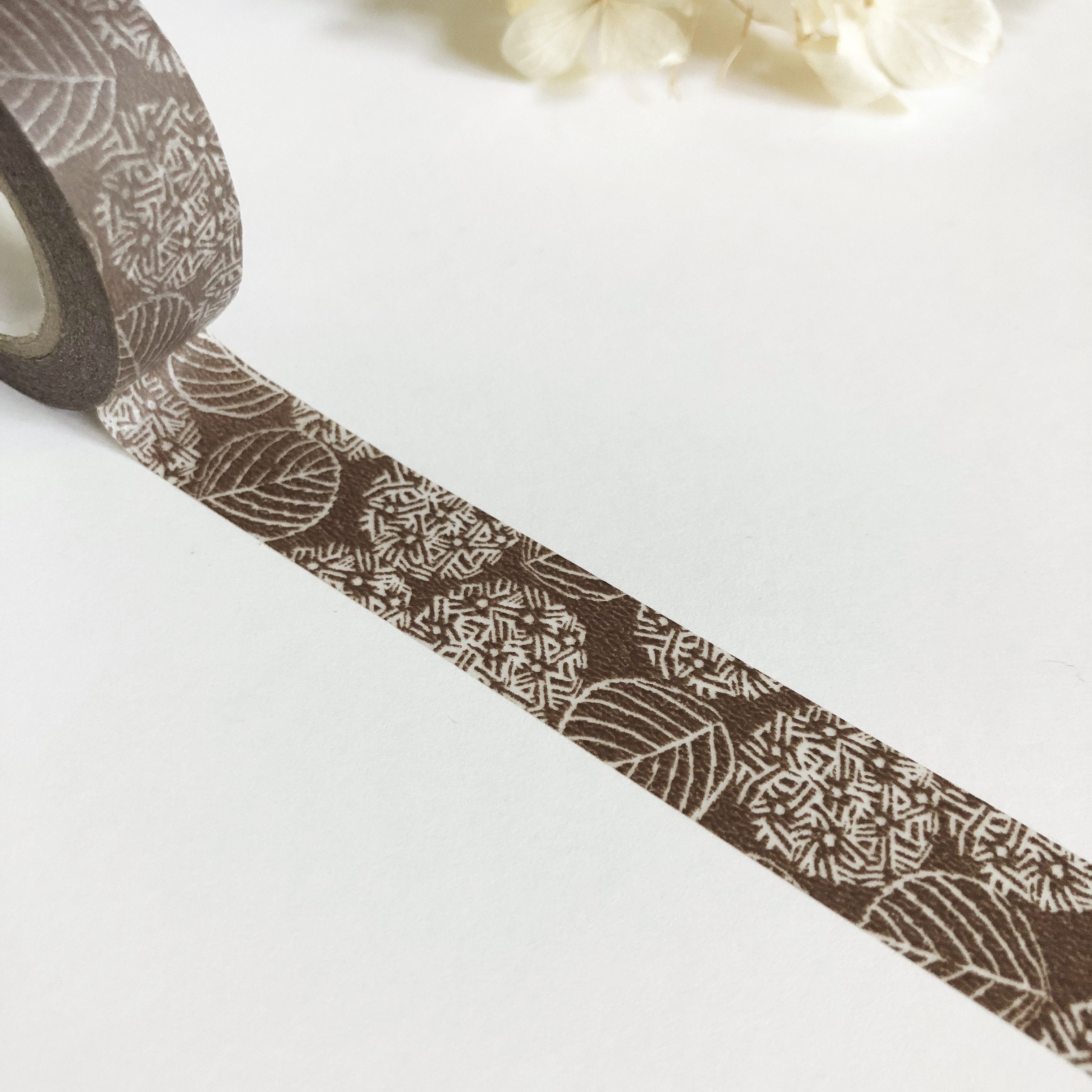 Ten to Sen Hydrangea Flower Washi Tape - Mocha-niconeco zakkaya