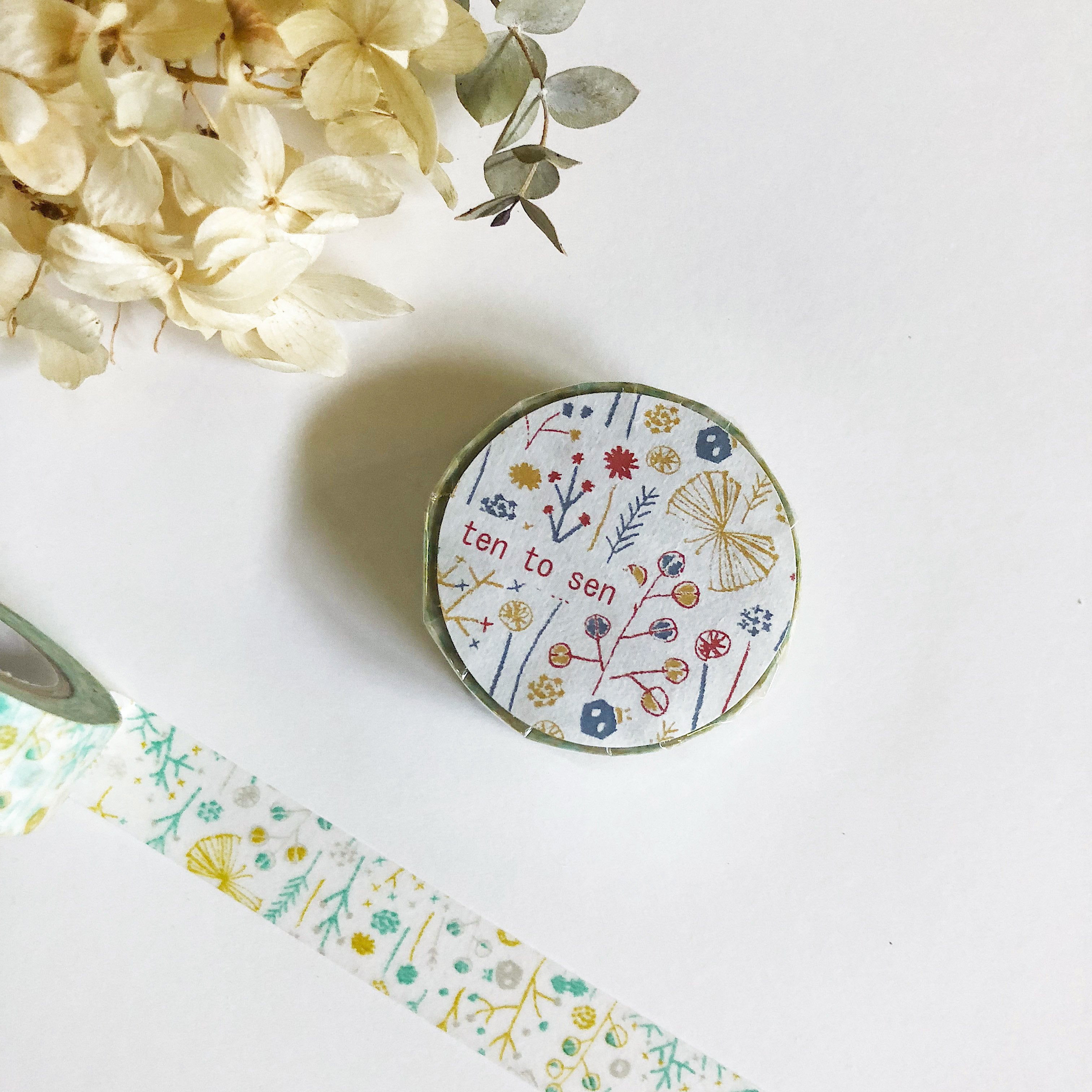 Ten to Sen Shigemi Floral Washi Tape - Bloom-niconeco zakkaya